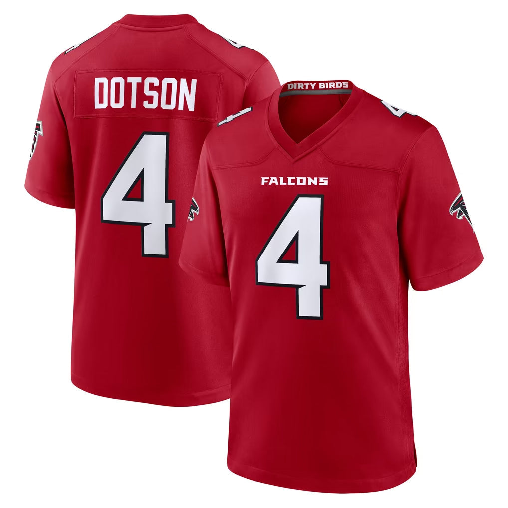 Friene A.Falcons #4 Jahan Dotson Player Red Team Color Home Game Stitched Jerseys