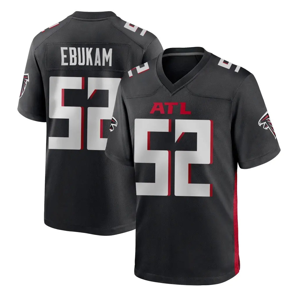 Friene A.Falcons #52 Samson Ebukam Player Black Home Game Stitched Jerseys