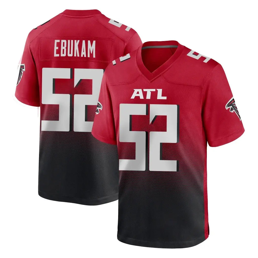 Friene A.Falcons #52 Samson Ebukam Player Red Home Game Stitched Jerseys