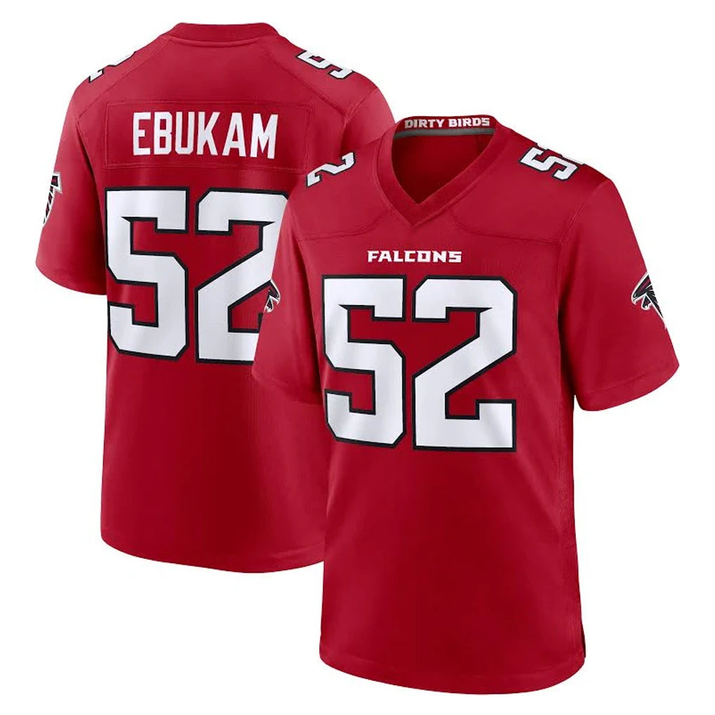 Friene A.Falcons #52 Samson Ebukam Player Red Team Color Home Game Stitched Jerseys