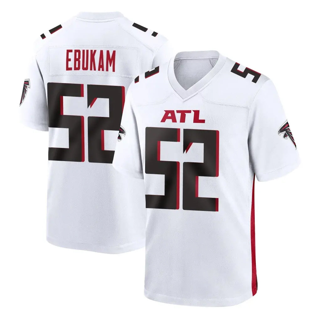 Friene A.Falcons #52 Samson Ebukam Player White Home Game Stitched Jerseys