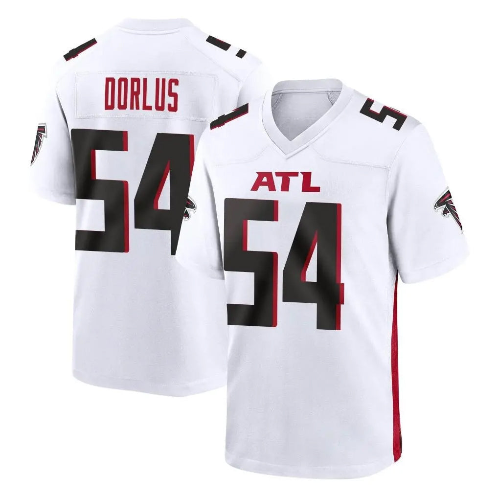 Friene A.Falcons #54 Brandon Dorlus Player White Home Game Stitched Jerseys