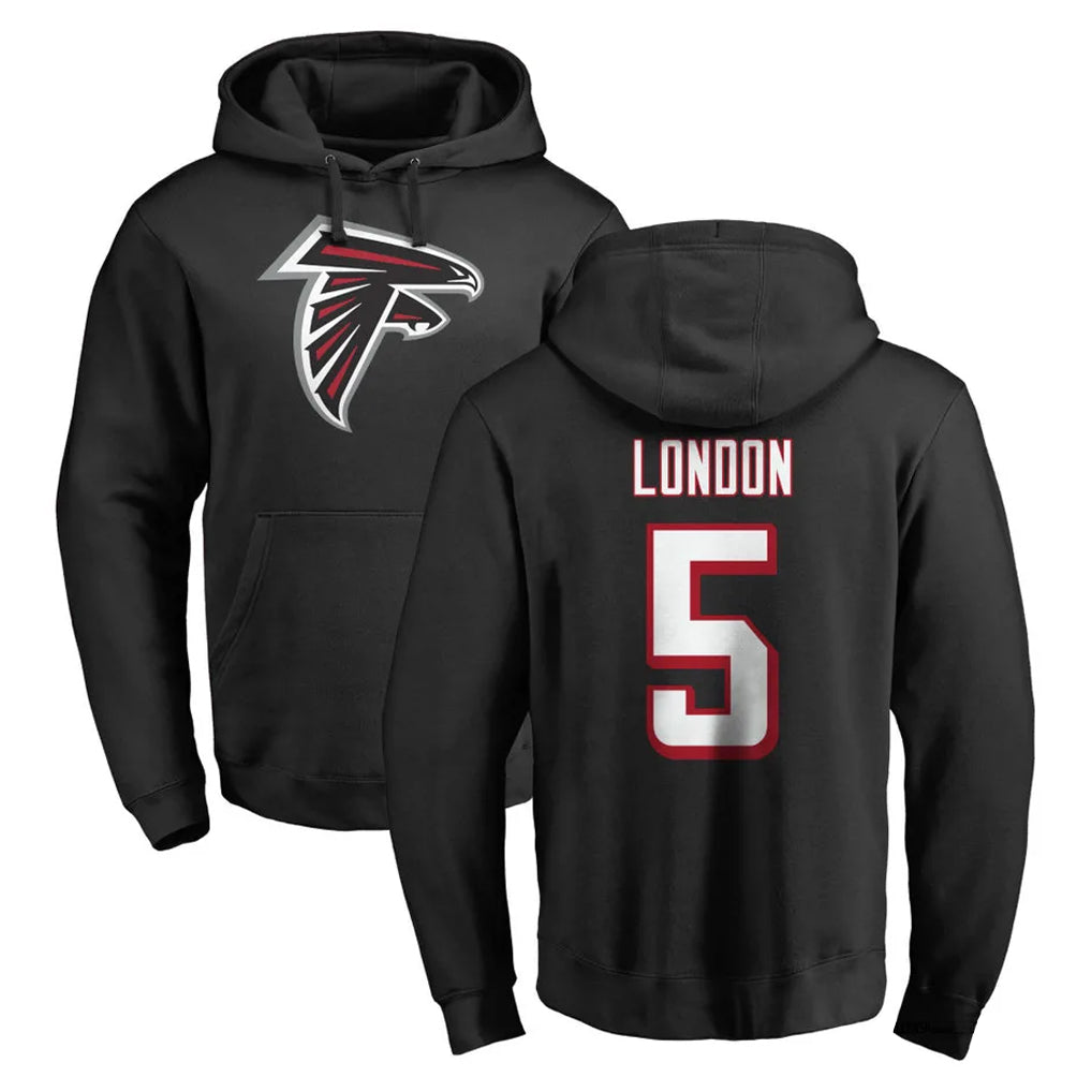 Friene A.Falcons #5 Drake London Player Black Salute to Service Hoodies Stitched Jerseys