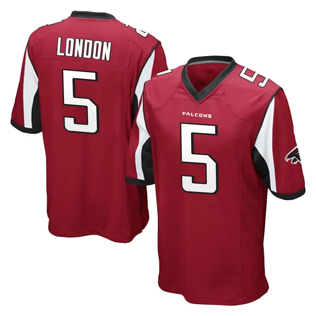 Friene A.Falcons #5 Drake London Player Red Color Vapor Home Game Stitched Jerseys