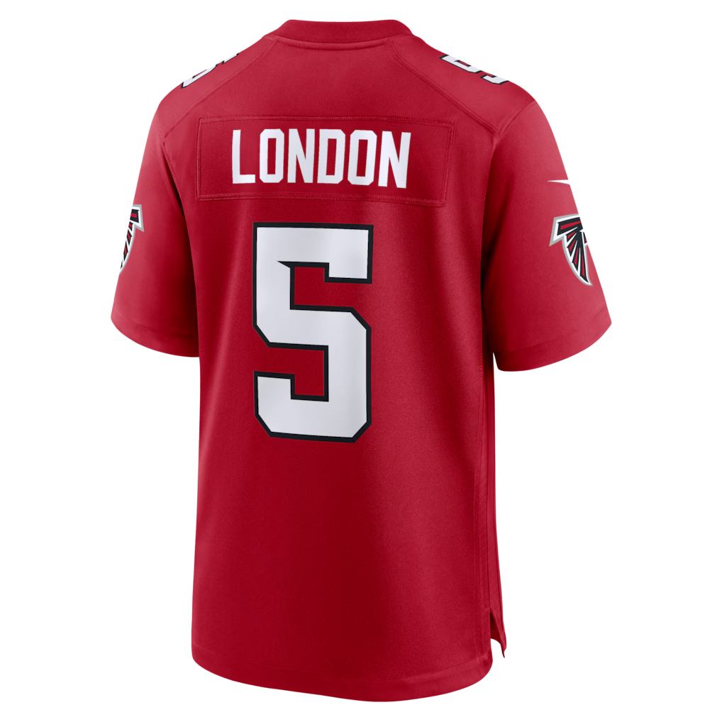 Friene A.Falcons #5 Drake London Red Game Stitched Jerseys