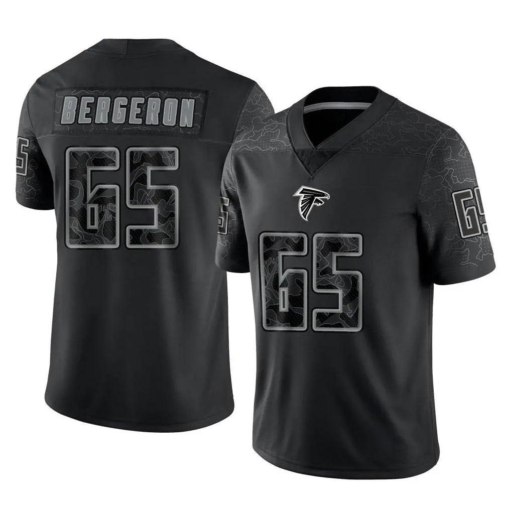 Friene A.Falcons #65 Matthew Bergeron Player Black RFLCTV Limited Game Stitched Jerseys