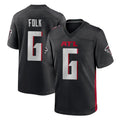 Friene A.Falcons #6 Nick Folk Player Black Home Game Stitched Jerseys