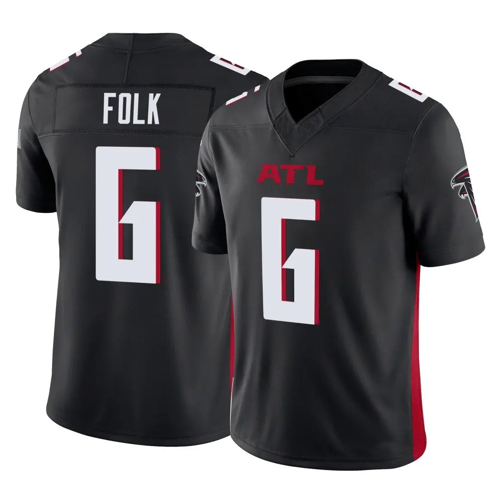 Friene A.Falcons #6 Nick Folk Player Black Vapor F.U.S.E. Limited Home Game Stitched Jerseys