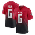 Friene A.Falcons #6 Nick Folk Player Red Home Game Stitched Jerseys