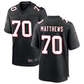 Friene A.Falcons #70 Jake Matthews Player Black Throwback Game Stitched Jerseys