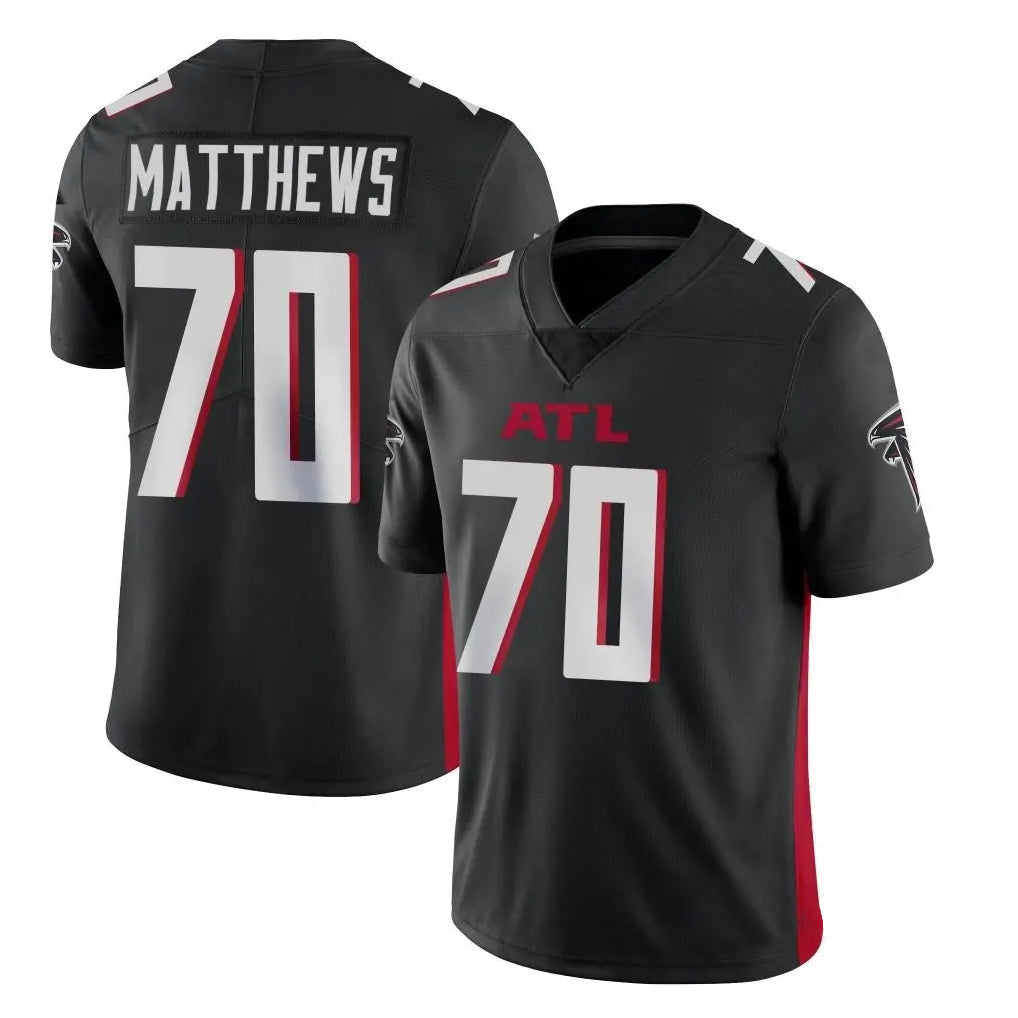 Friene A.Falcons #70 Jake Matthews Player Black Vapor Untouchable Limited Home Game Stitched Jerseys