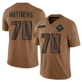 Friene A.Falcons #70 Jake Matthews Player Brown Salute To Service Limited Stitched Jerseys