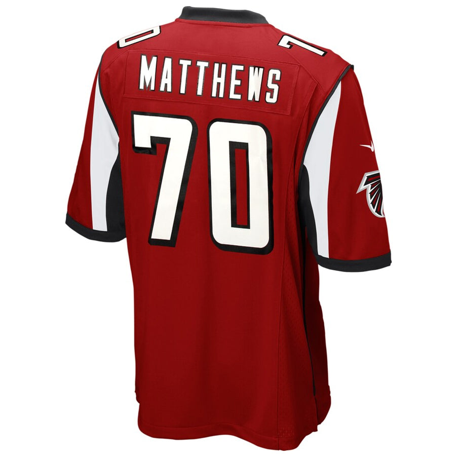 Friene A.Falcons #70 Jake Matthews Player Red Game Stitched Jerseys