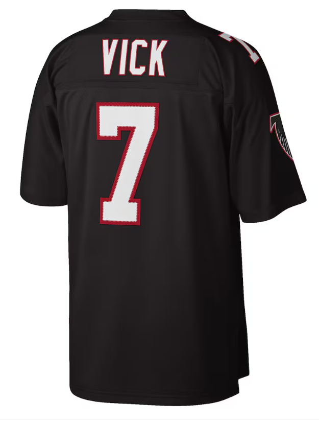 Friene A.Falcons #7 Michael Vick Mitchell & Ness Black Big & Tall 2002 Retired Player Replica Stitched Jerseys