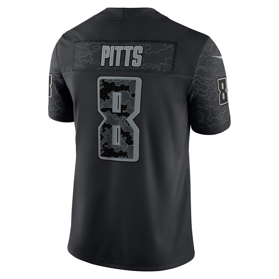 Friene A.Falcons #8 Kyle Pitts Sr. Player Black RFLCTV Limited Stitched Jerseys