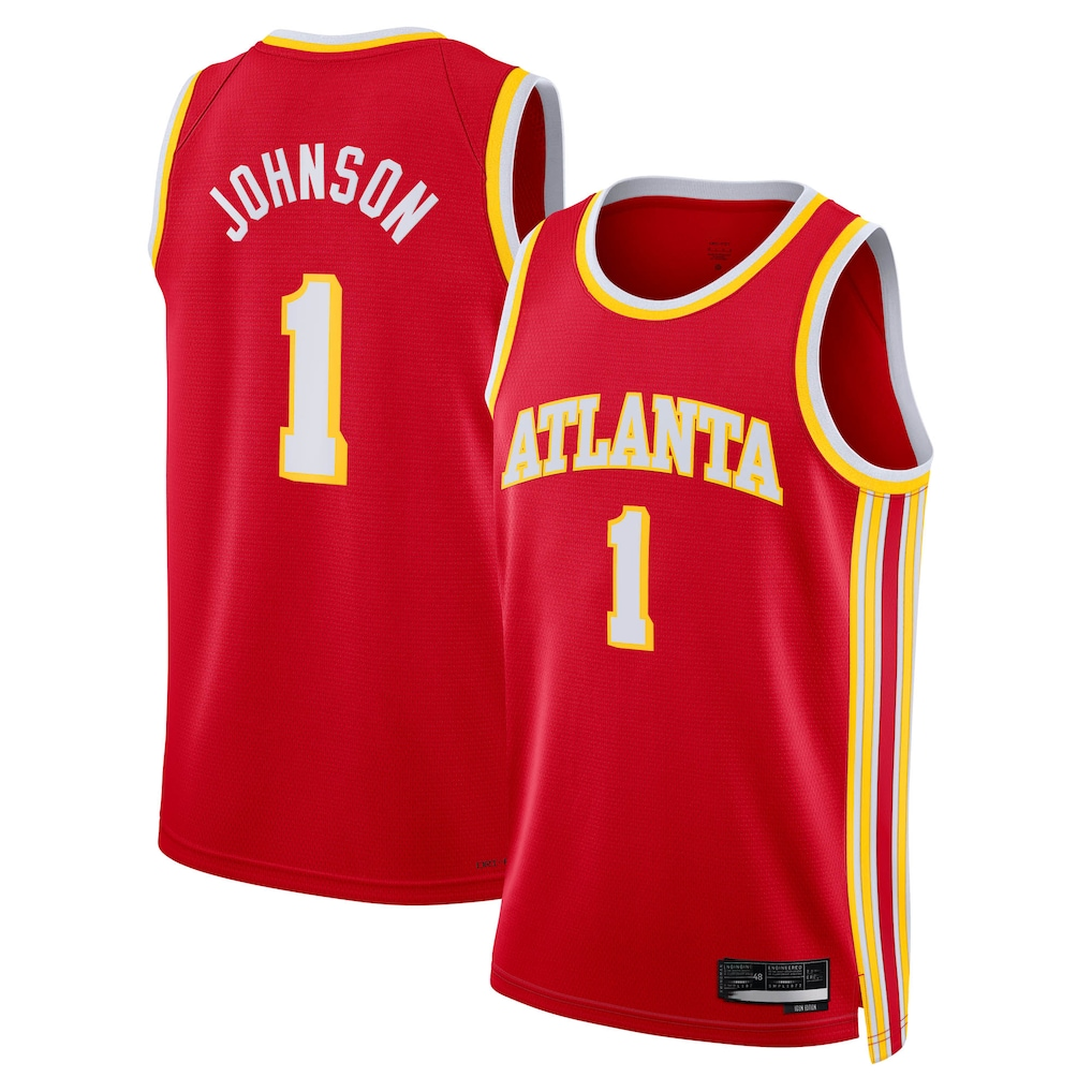 Friene A.Hawks #1 Jalen Johnson Red Swingman Jerseys - Icon Edition