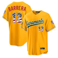 Friene Athletics #13 Luis Barrera Player Gold USA 250 Fourth of July Home Game Stitched Jerseys