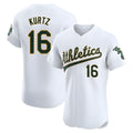Friene Athletics #16 Nick Kurtz Player White Limited Elite Home Game Stitched Jerseys
