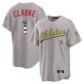 Friene Athletics #1 Denzel Clarke Player Gray USA 250 Fourth of July Home Game Stitched Jerseys