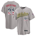 Friene Athletics #21 Tyler Soderstrom Player Gray USA 250 Fourth of July Home Game Stitched Jerseys