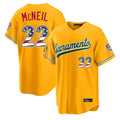 Friene Athletics #22 Jeff McNeil Player Gold USA 250 Fourth of July Home Game Stitched Jerseys