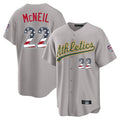 Friene Athletics #22 Jeff McNeil Player Gray USA 250 Fourth of July Home Game Stitched Jerseys