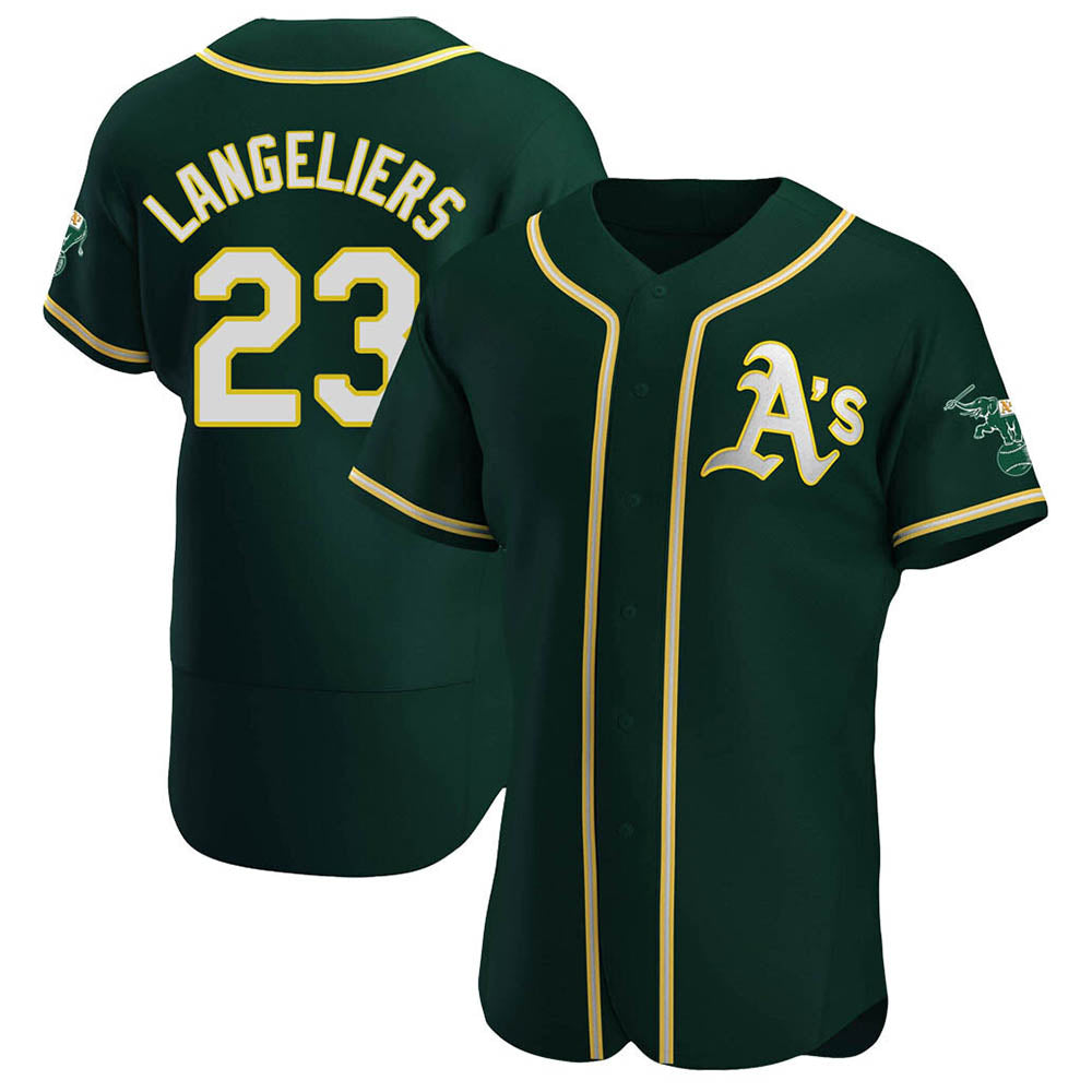 Friene Athletics #23 Shea Langeliers Player Green Authentic Alternate Stitched Jerseys