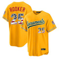 Friene Athletics #25 Brent Rooker Player Gold USA 250 Fourth of July Home Game Stitched Jerseys