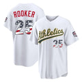 Friene Athletics #25 Brent Rooker Player White USA 250 Fourth of July Home Game Stitched Jerseys