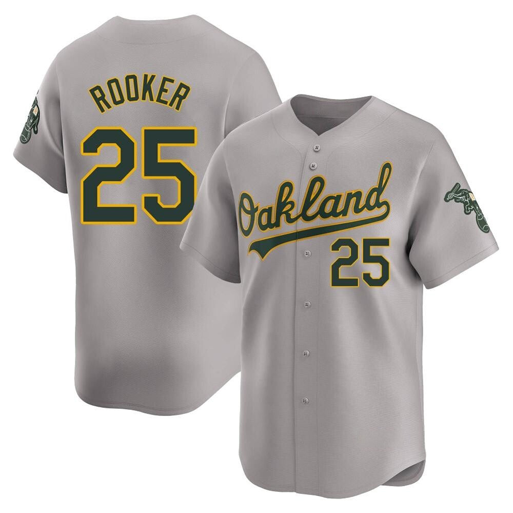 Friene Athletics #25 Brent Rooker Player Gray Limited Away Stitched Jersey