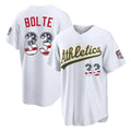 Friene Athletics #33 Henry Bolte Player White USA 250 Fourth of July Home Game Stitched Jerseys