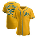 Friene Athletics #35 Rickey Henderson Player Gold Authentic Alternate Stitched Jersey
