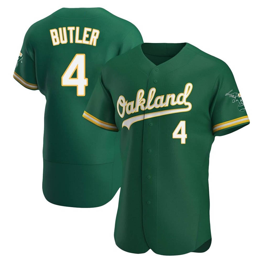 Friene Athletics #4 Lawrence Butler player Green Authentic Kelly Alternate Stitched Jersey