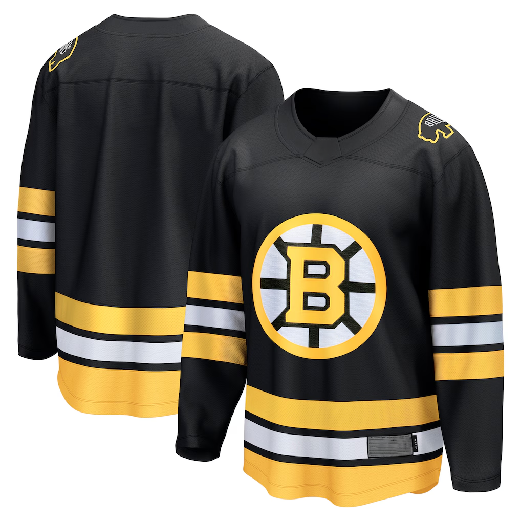 Friene B.Bruins Black Anniversary Home Breakaway Stitched Jerseys