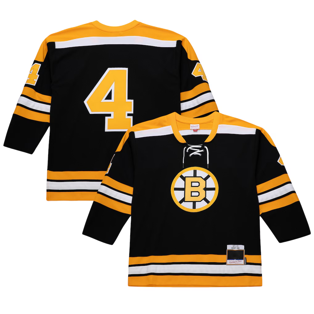 Friene B.Bruins Bobby Orr Mitchell & Ness Black Big & Tall 197172 Blue Line 2.0 Stitched Jerseys