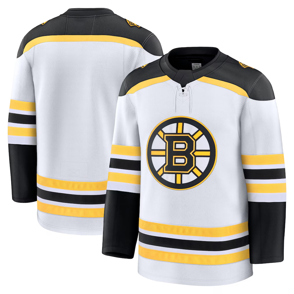 Friene B.Bruins White Away Premium Stitched Jerseys