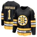 Friene B.Bruins #1 Jeremy Swayman Black Home Breakaway Stitched Jerseys