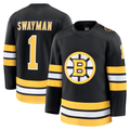 Friene B.Bruins #1 Jeremy Swayman Black Home Premium Stitched Jerseys