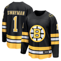 Friene B.Bruins #1 Jeremy Swayman Black Home Breakaway Player Stitched Jerseys