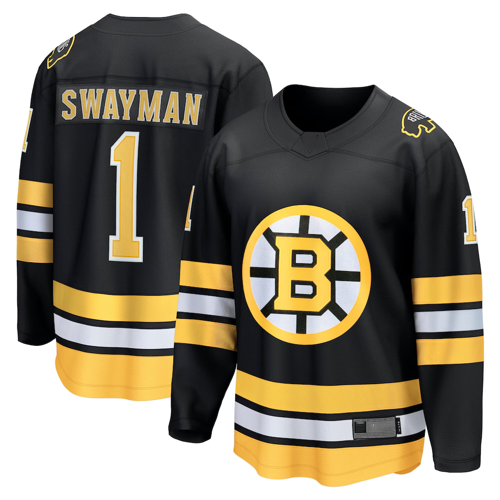 Friene B.Bruins #1 Jeremy Swayman Black Home Breakaway Player Stitched Jerseys