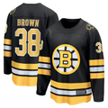 Friene B.Bruins #38 Patrick Brown Black Home Breakaway Player Stitched Jerseys