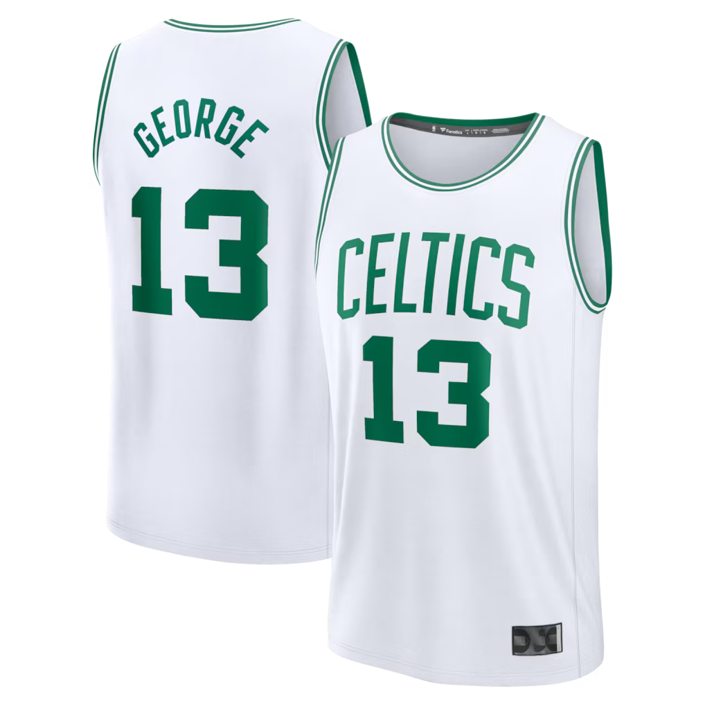 Friene B.Celtics #13 Paul George White Fast Break Replica Jerseys - Association Edition