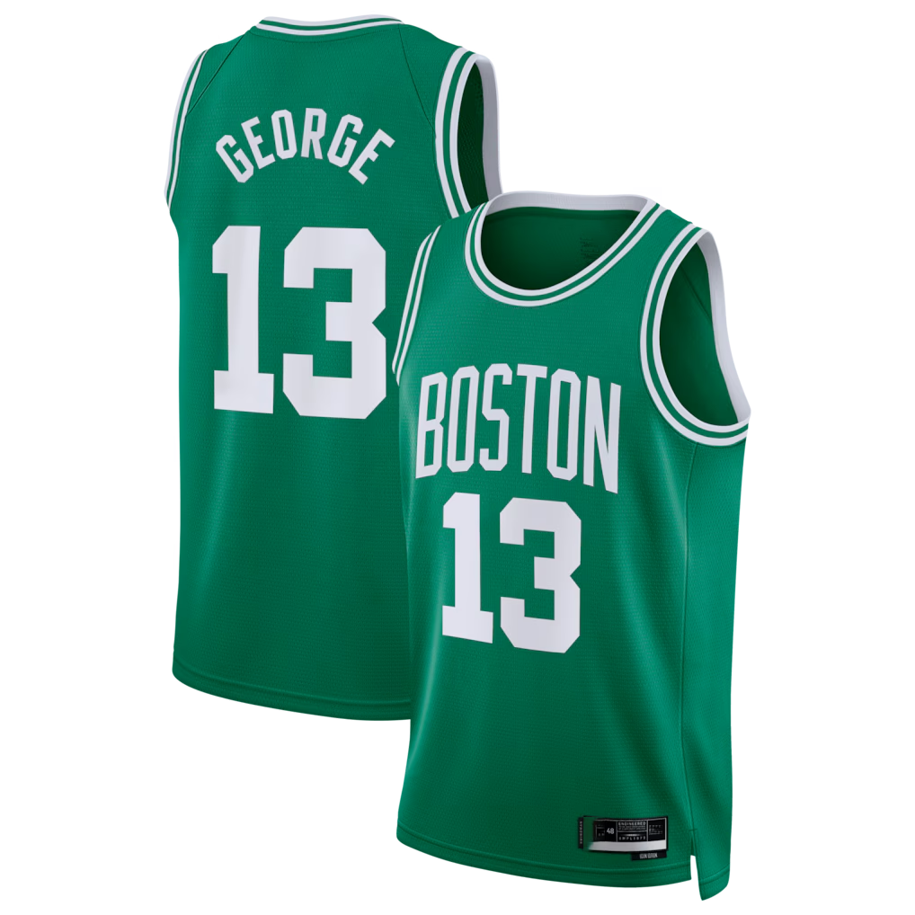 Friene B.Celtics #13 Paul George Kelly Green Swingman Jerseys - Icon Edition