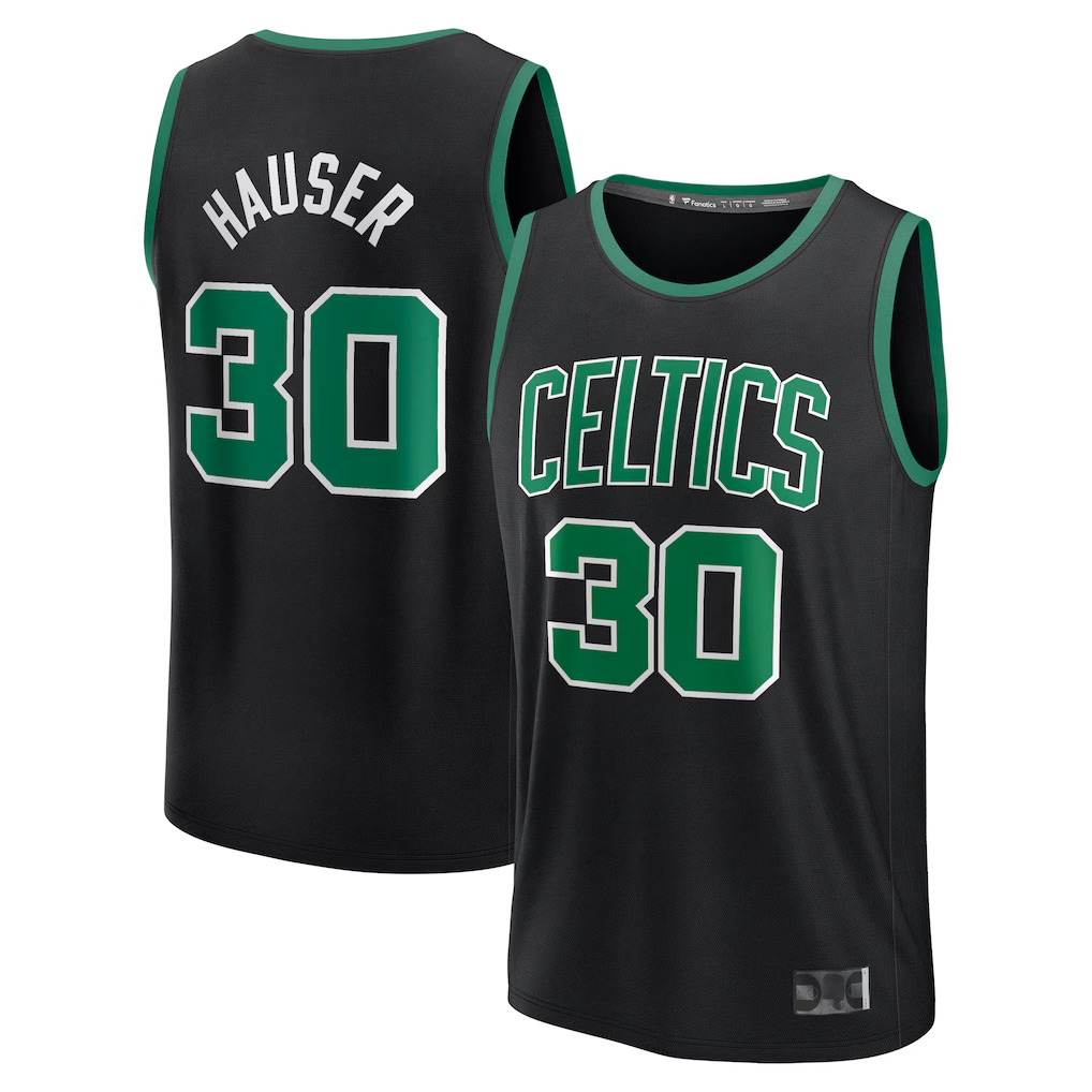 Friene B.Celtics #30 Sam Hauser Black Fast Break Replica Player Jerseys - Statement Edition