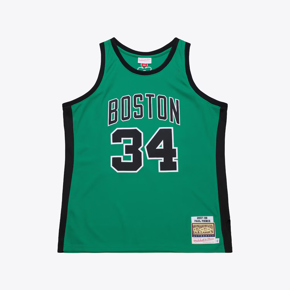 Friene B.Celtics #34 Paul Pierce Mitchell & Ness Kelly Green 2007-08 Hardwood Classics Authentic Jerseys