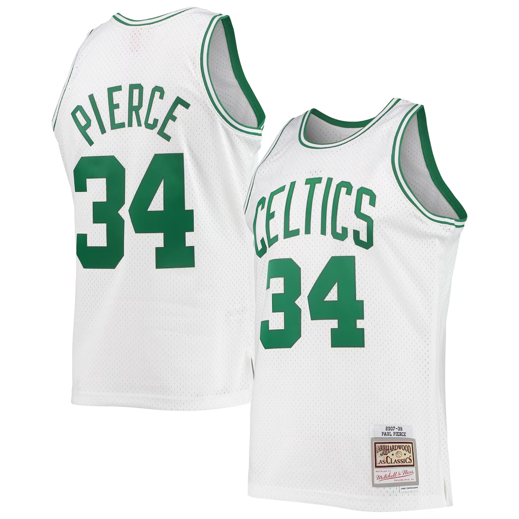 Friene B.Celtics #34 Paul Pierce Mitchell & Ness White Hardwood Classics Swingman Jerseys