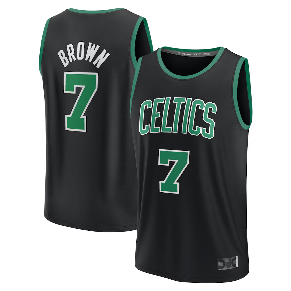 Friene B.Celtics #7 Jaylen Brown Black Fast Break Replica Player Jerseys - Statement Edition