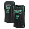 Friene B.Celtics #7 Jaylen Brown Black Fast Break Replica Player Jerseys - Statement Edition
