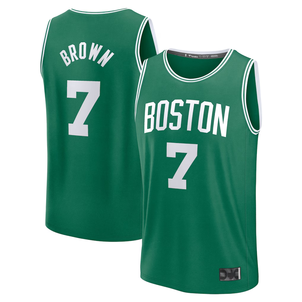 Friene B.Celtics #7 Jaylen Brown  Kelly Green Fast Break Replica Player Jerseys - Icon Edition