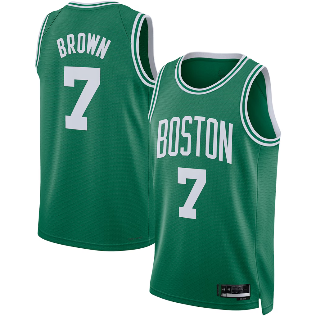 Friene B.Celtics #7 Jaylen Brown Kelly Green Swingman Jerseys - Icon Edition